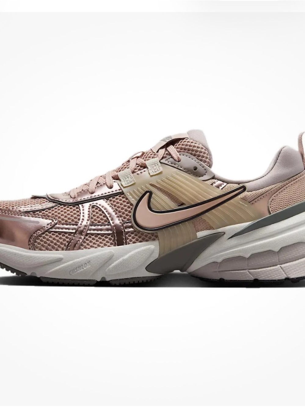 Nike Women's Nike V2K Run Particle Beige  rose Gold and Beige Mesh